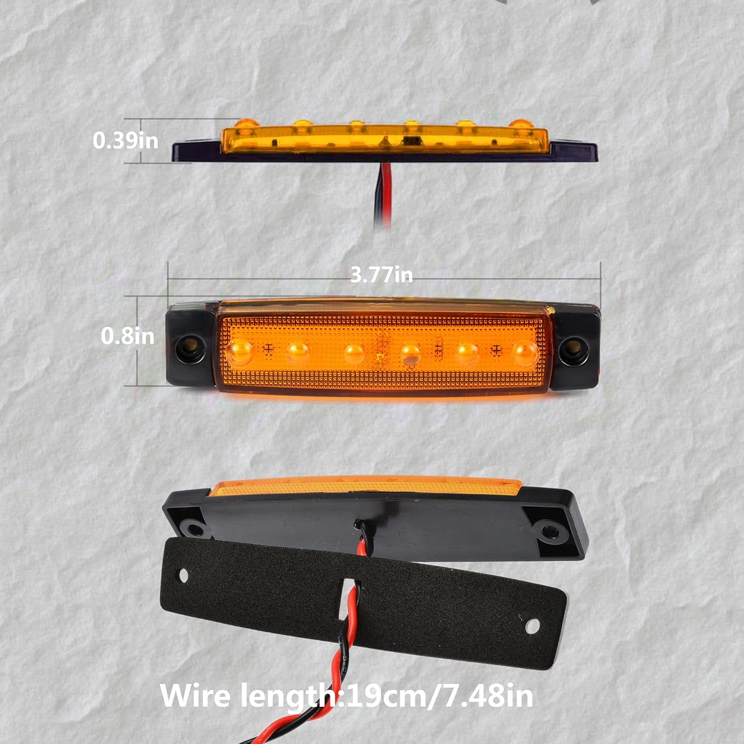 10Pcs Led Rock Lights Waterproof 3.8" Amber LED Underglow Kit,Fender Wheel Well Lights, Car Exterior Side Marker Lights for Wrangler Snowmobile,Truck,Golf Cart,Rv,Rv,Suv,Offroad