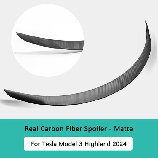 High Performance Real Carbon Fiber Spoiler for Tesla Model 3 Highland 2024 Car Original Trunk Tail Wing Car Exterior Accessories