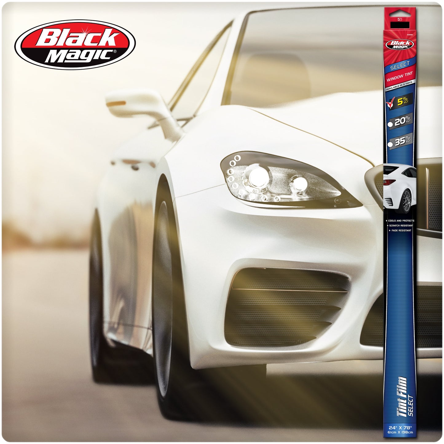 Black Magic Select 5% VLT Tinted Window Scratch-Resistant Film, 24-Inches X 78-Inches