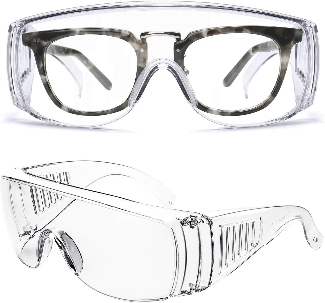 Anti Fog Safety Glasses, Safety Glasses over Eyeglasses, Safety Goggles with HD Clear Lens