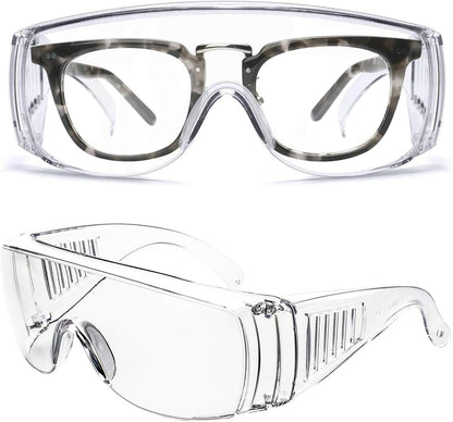 Anti Fog Safety Glasses, Safety Glasses over Eyeglasses, Safety Goggles with HD Clear Lens