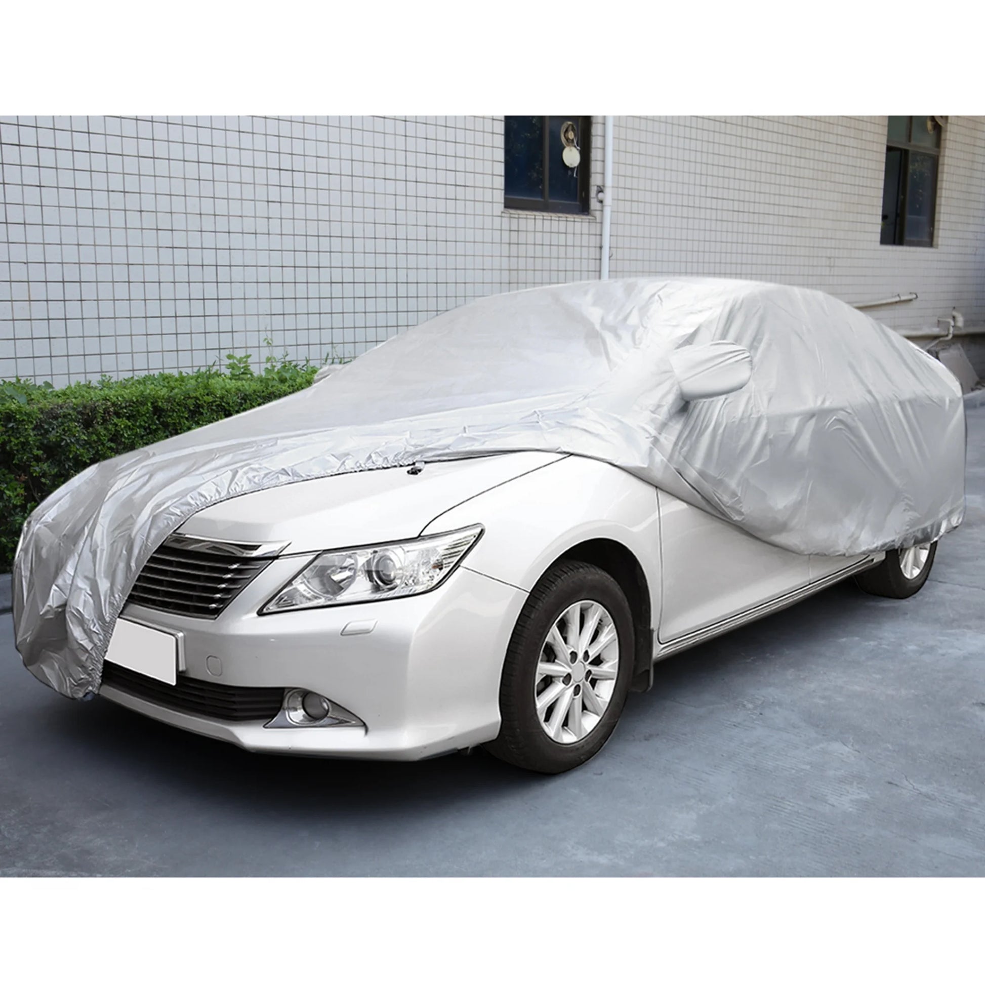 Waterproof Car Cover Breathable for Car Size 3L 187 X 69 X 59Inch Silver White