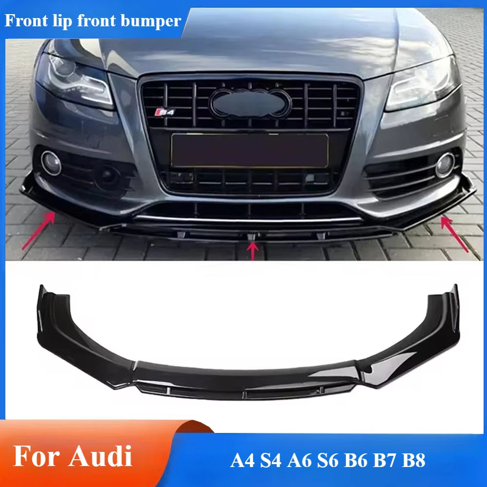 Universal Front Lip Bumper Universal Spoiler Splitter Diffuser Bodykit Accessories for Audi A4 S4 A6 S6 B6 B7 B8