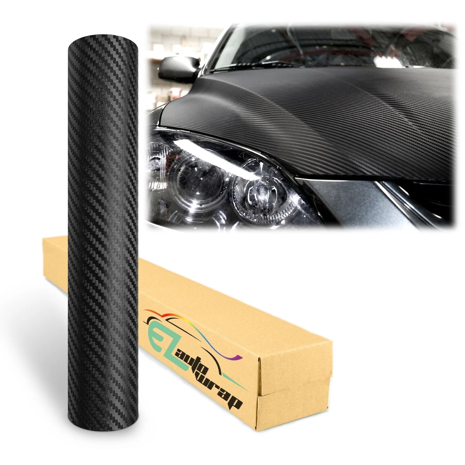 3D Carbon Fiber Textured Black Matte Car, Auto, Motorcycle Vehicle Sticker Decal Vinyl Wrap Film Sheet Decoration