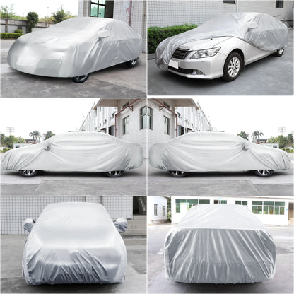 Waterproof Car Cover Breathable for Car Size 3L 187 X 69 X 59Inch Silver White