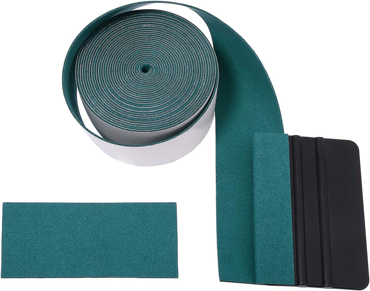 Micro Fiber Felt for Squeegee Edge Wrapping 5 Meters Length - Dark Green Suede Felt to Cover the Edges of Hard Card Squeegees