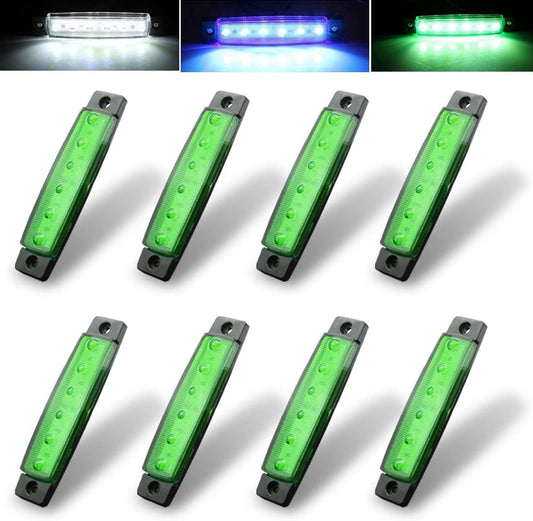 8Pcs Led Rock Lights, Strip Lights, Wheel Well Lights, Led Underglow Lights for Trucks, Golf Cart, Jeep Wrangler, RZR, Offroad, F150, F250, Snowmobile (Green)