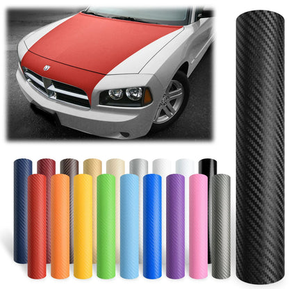 3D Carbon Fiber Textured Black Matte Car, Auto, Motorcycle Vehicle Sticker Decal Vinyl Wrap Film Sheet Decoration