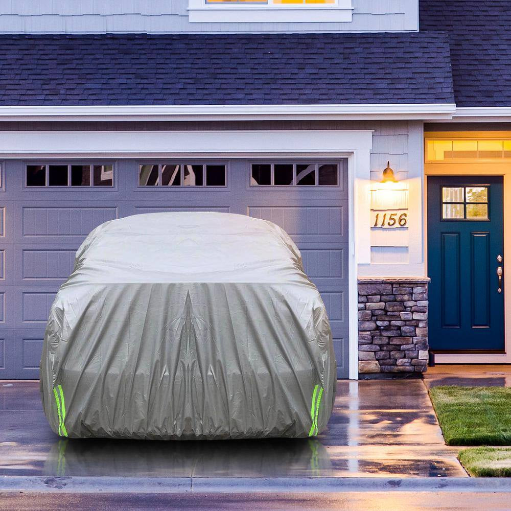 175 In. X 70 In. X 60 In. Water Resistant Car Cover - 190T Silver Polyester - XS Sedan