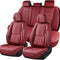 Car Seat Covers Full Set, Front and Rear Seat Covers for Cars, Leatherette Auto Seat Protectors Car Interior Accessories, Car Seat Cushions Fit for Most Sedans SUV Pick-Up Truck, Winered