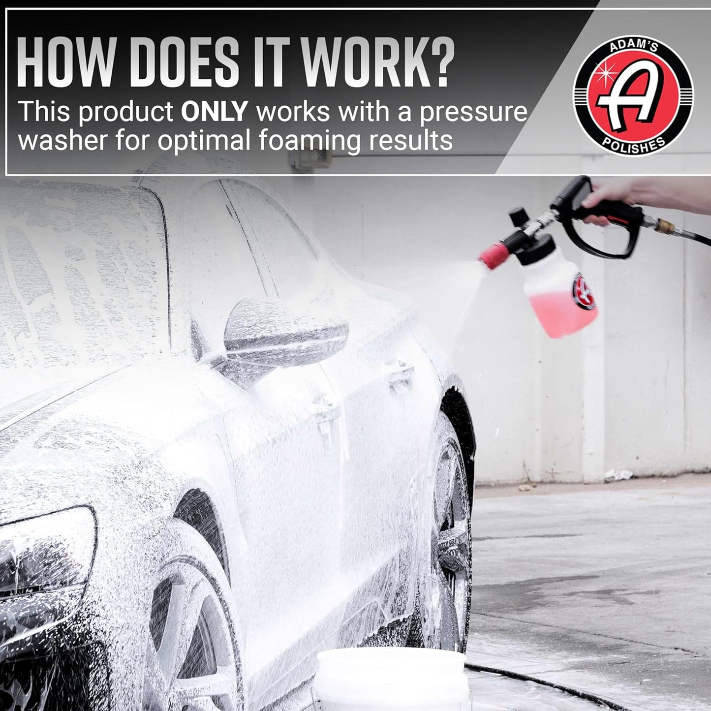 Adam'S Premium Foam Cannon - Foam Cannon Soap Sprayer for Car Wash | Sprayer Cannister for Pressure Washer 1/4" Quick Disconnect