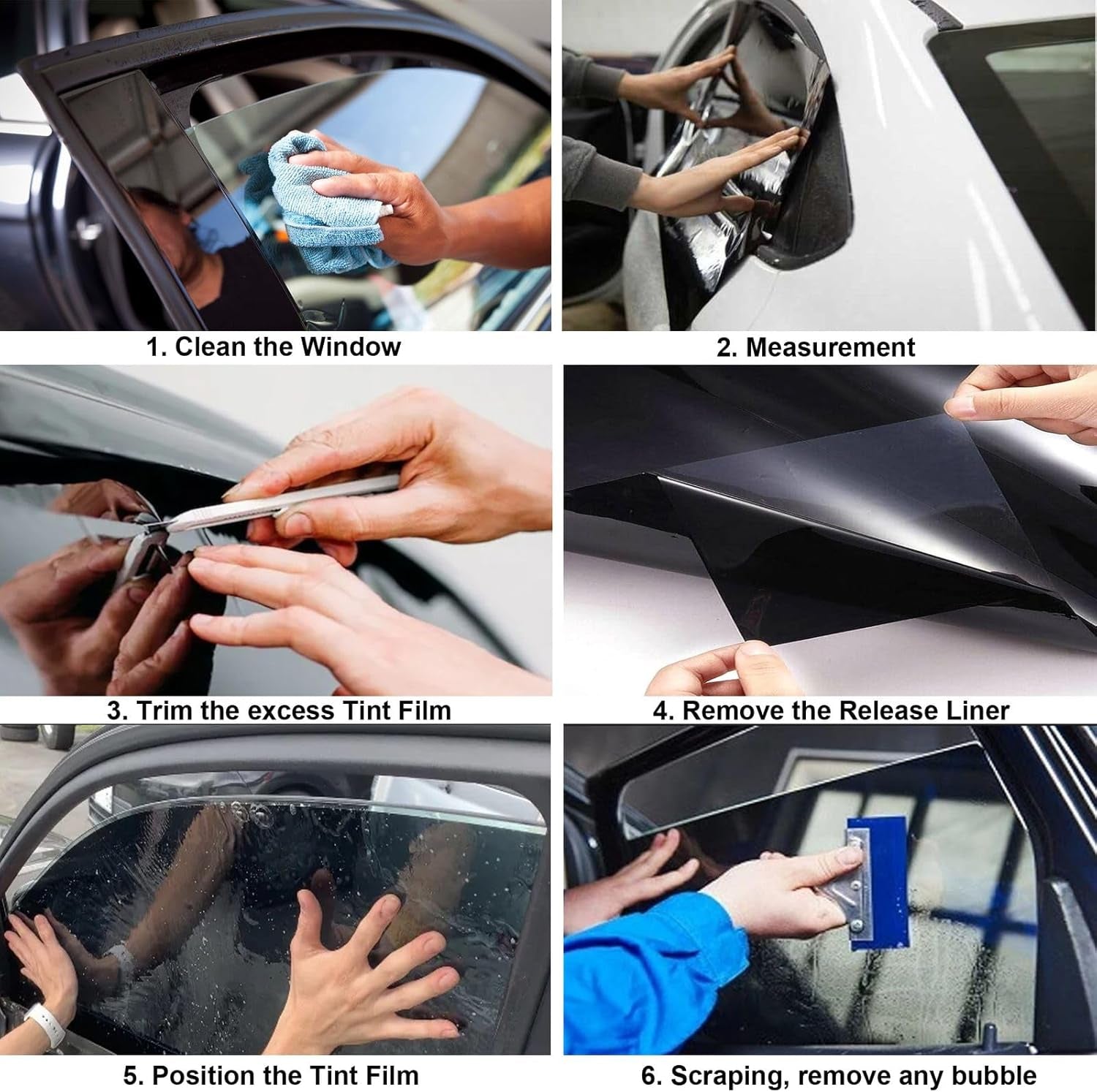 ® Car Window Tint Film - 5% 20% 35% 50% VLT Options, UV & Heat Blocking, Scratch Resistant, Professtional Grade Privacy Tint for Auto & Home Windows