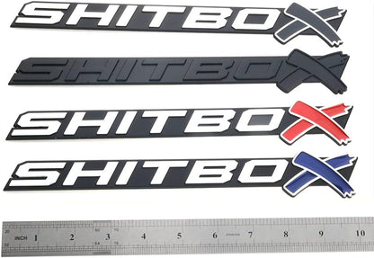 1Pcs SHITBOX Truck Exterior Emblems 3D Badge Sticker Decal Compatible with Universal Cars (Chrome Red)