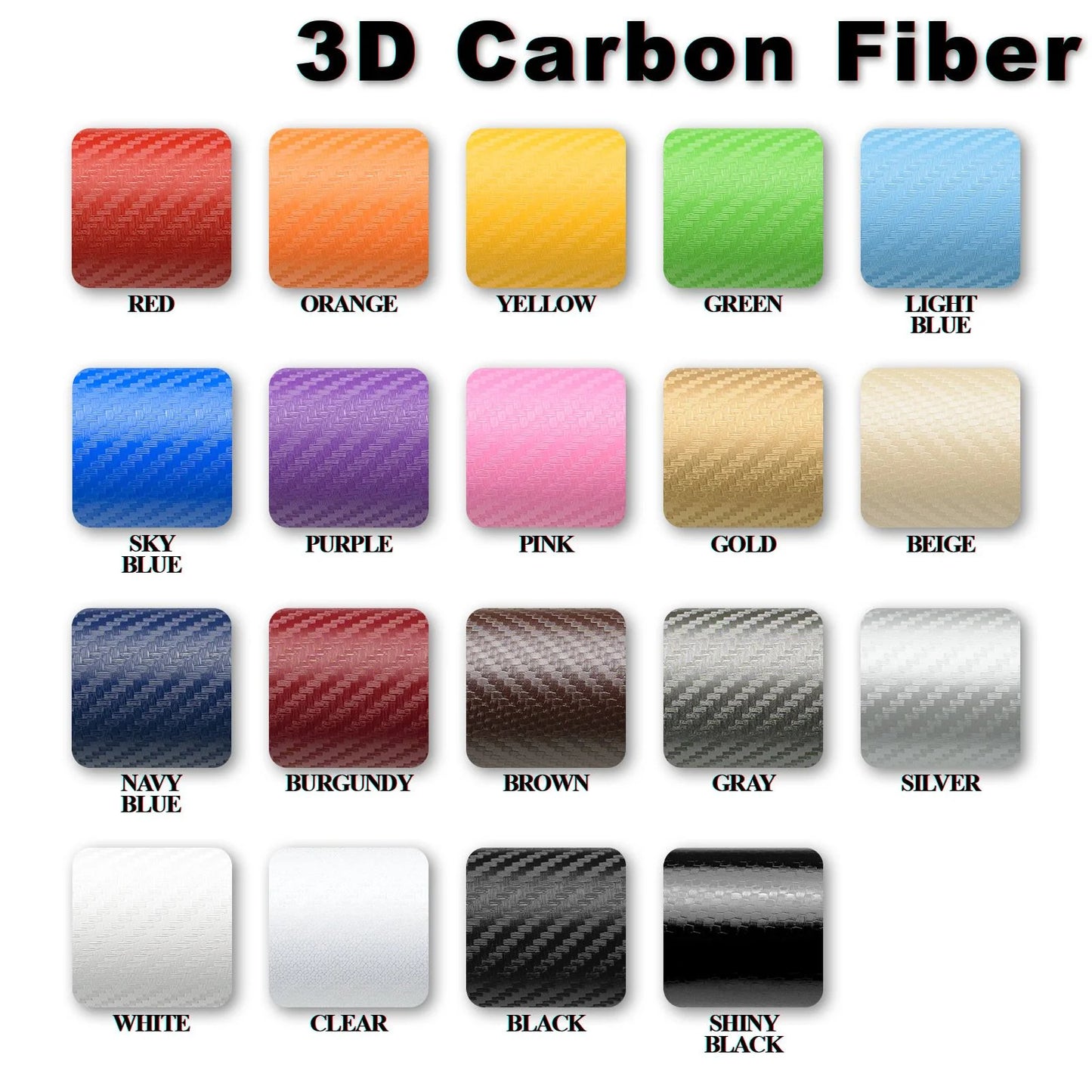 3D Carbon Fiber Textured Black Matte Car, Auto, Motorcycle Vehicle Sticker Decal Vinyl Wrap Film Sheet Decoration